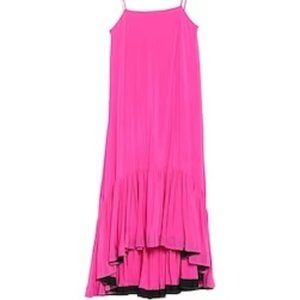 GIANLUCA CAPANNOLO SILK ASYMMETRICAL DRESS WITH PEPLUM HEM